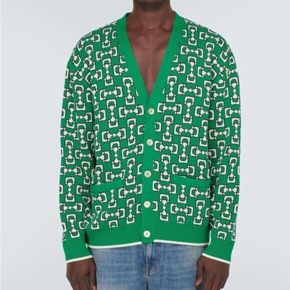 Brand new men’s size M Gucci Green Geometric Cardigan fits women’s Large to Xl - Picture 4 of 12